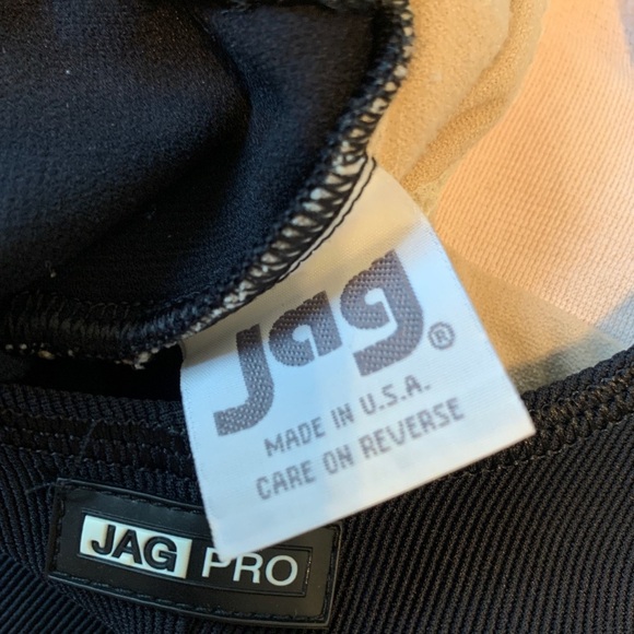 Jag Pro VTG Swimsuit Black 90s y2k One Piece High Cut Low Back Ribbed Sporty 6 - Picture 12 of 12